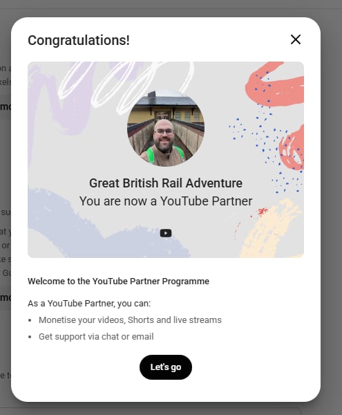 Great British Rail Adventure YouTube Partner confirmation