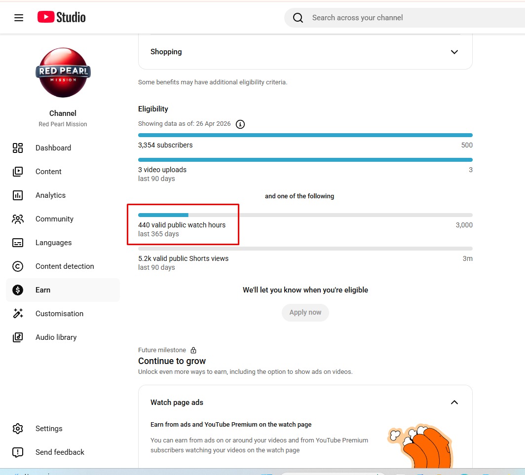 Red Pearl Mission channel growth